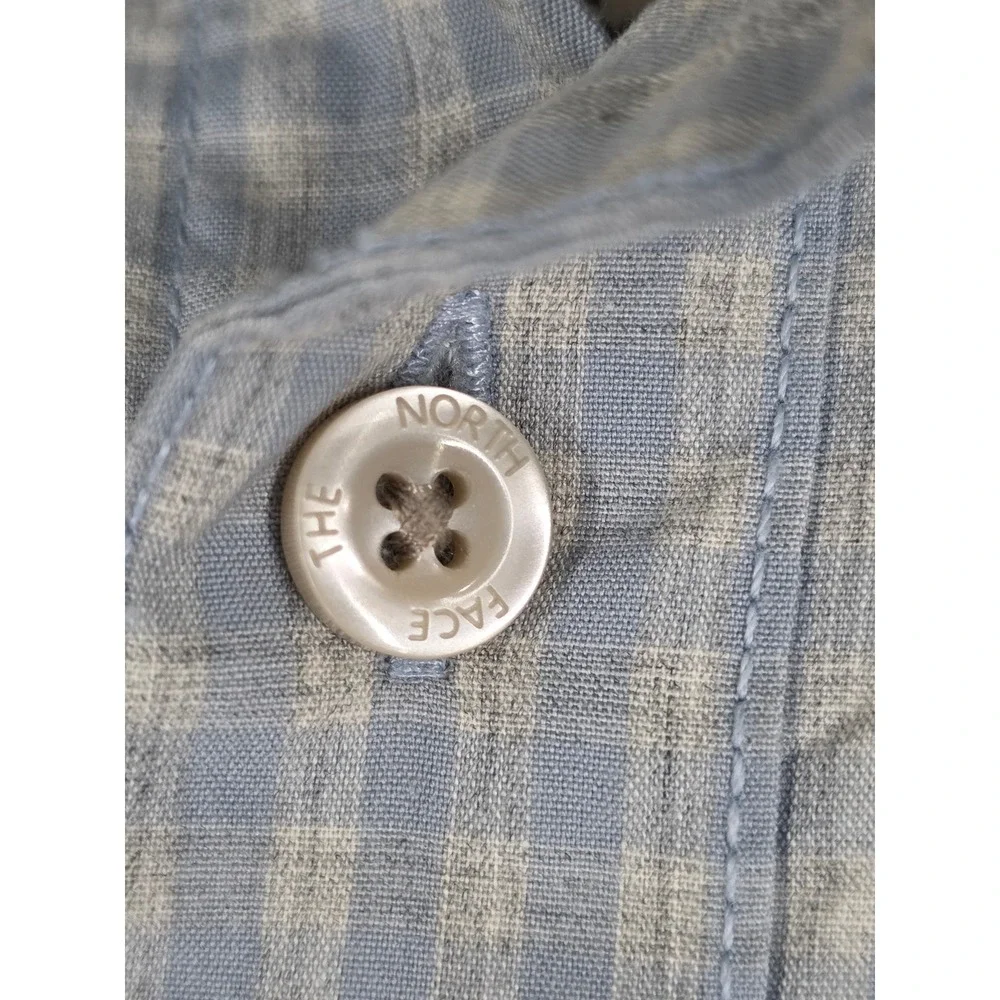 North Face Button Up Shirt Mens XL Blue Yellow Gingham Short Sleeves Bundle 2
